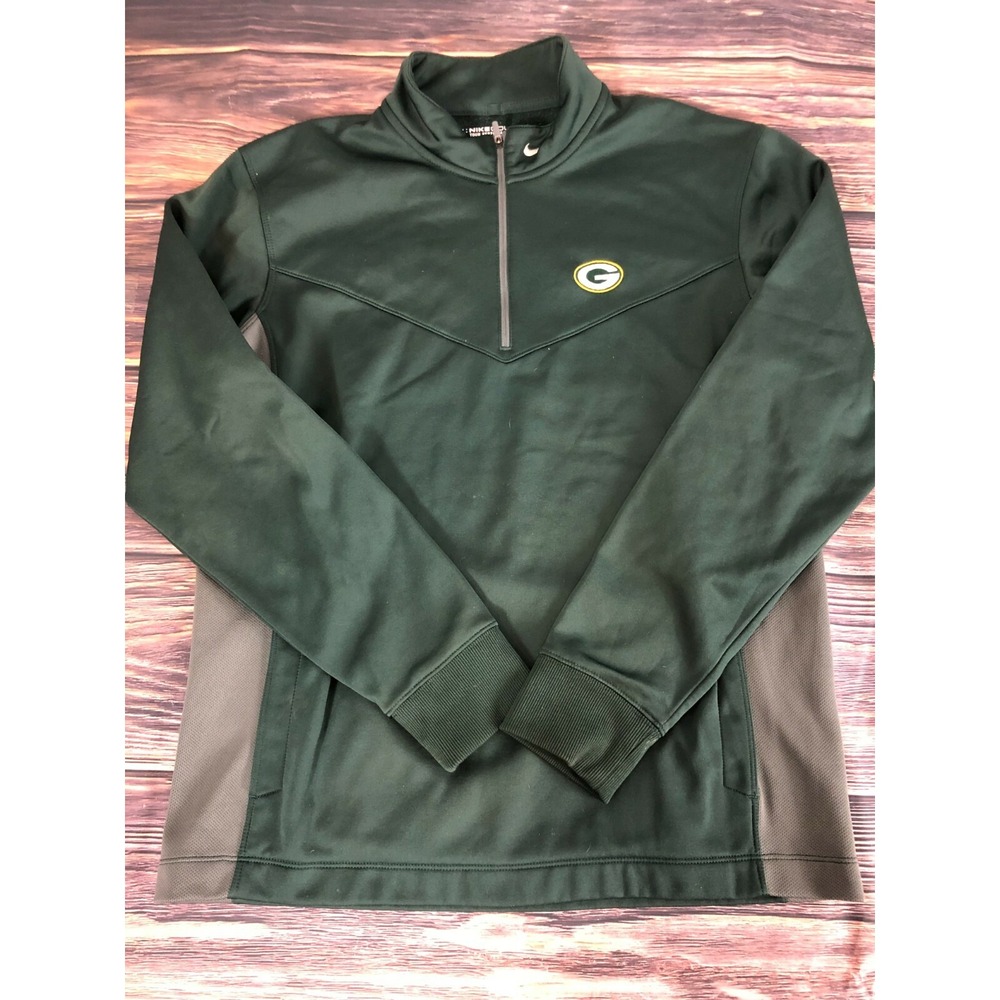 Nike Golf Mens Size Medium Green Bay Packers NFL Playoffs 1/4 Zip Top Athletic